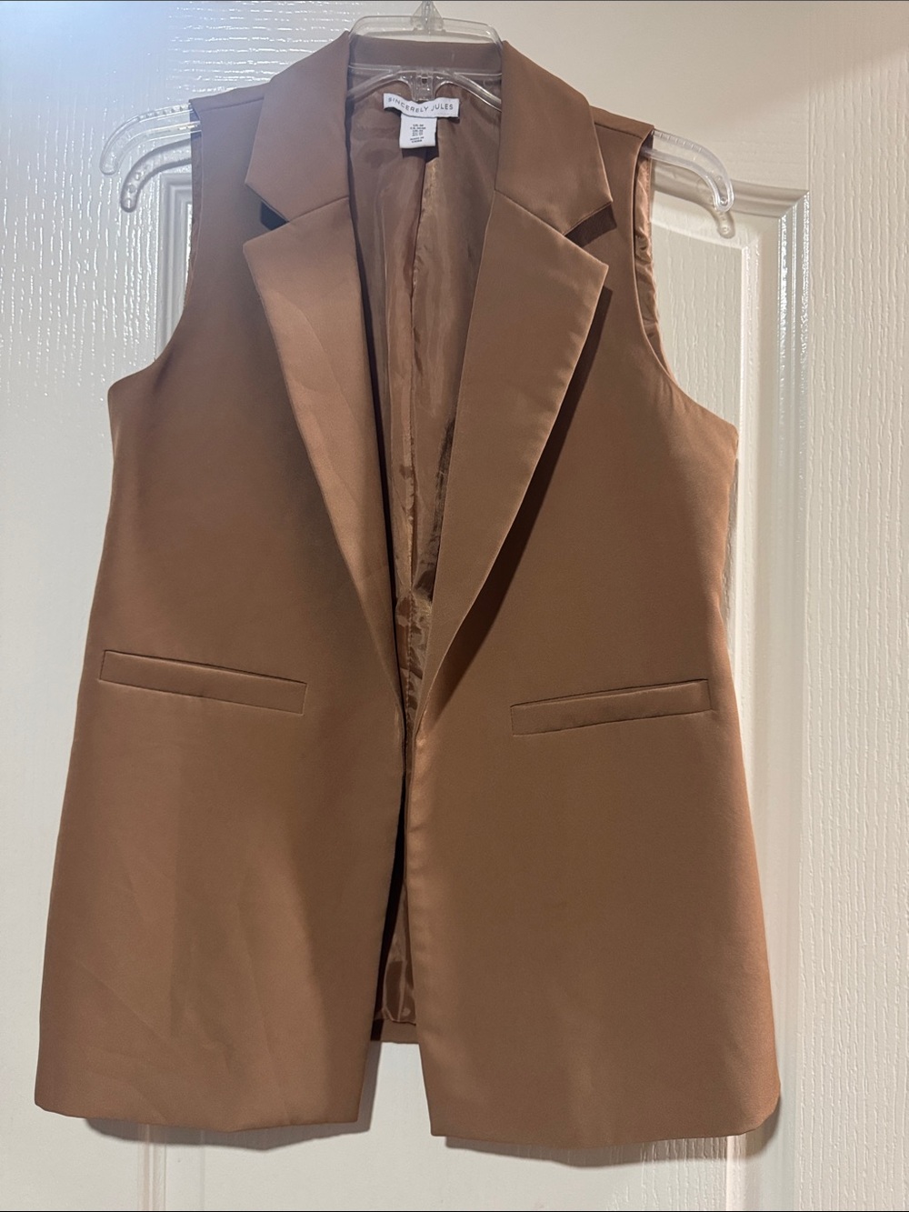 Sincerly Jules Sleeveless Blazer Vest in Brown💕